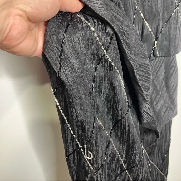 Francesca of Damon for starington black beaded silk dress size 8 - Picture 8 of 9